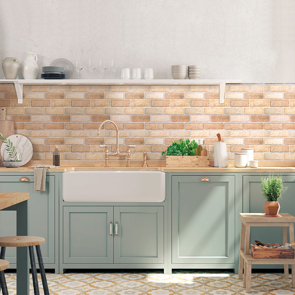 Peel and stick brick tile backsplash hotsell