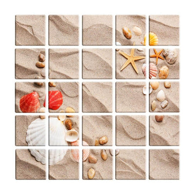 3D Beach Pattern Peel and Stick Wall Tile - Commomy