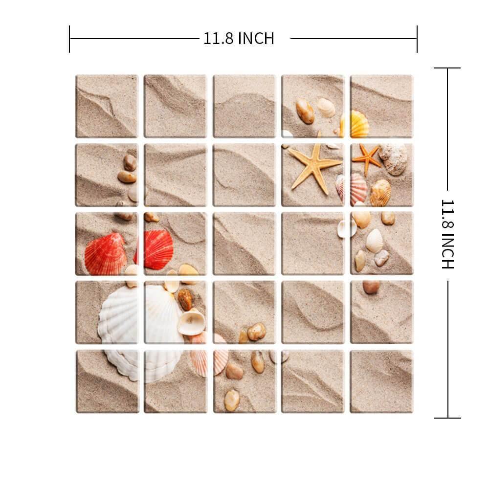 3D Beach Pattern Peel and Stick Wall Tile – Commomy