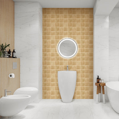 3D Beige Ceramic Peel and Stick Wall Tile_Commomy Decor