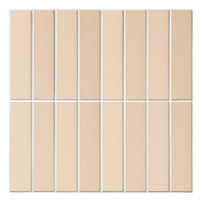 3D Beige Straight Linear Mosaic Peel and Stick Wall Tile_Commomy Decor