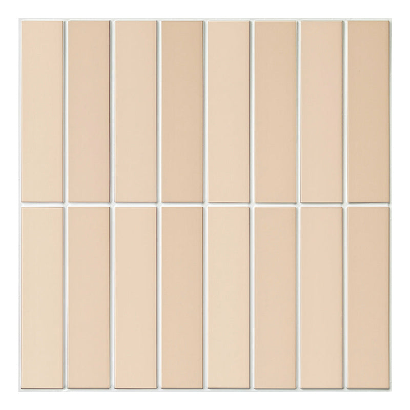 3D Beige Straight Linear Mosaic Peel and Stick Wall Tile_Commomy Decor