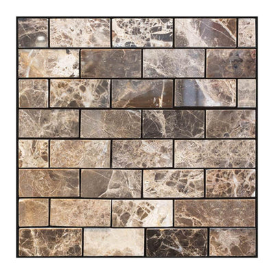 3D Brown Marble Peel and Stick Wall Tile - Commomy