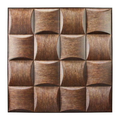 3D Brown Wood Block Peel and Stick Wall Tile - Commomy