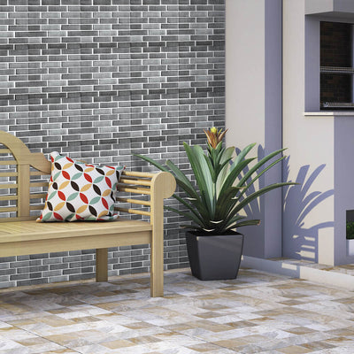 3D Classic Gray Brick Peel and Stick Wall Tile - Commomy