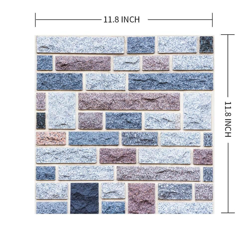 3D Cold Tones Stone Peel and Stick Wall Tile - Commomy