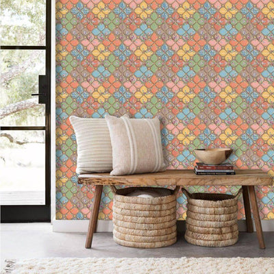 3D Colorful Petal Bohemian Peel and Stick Wall Tile - Commomy
