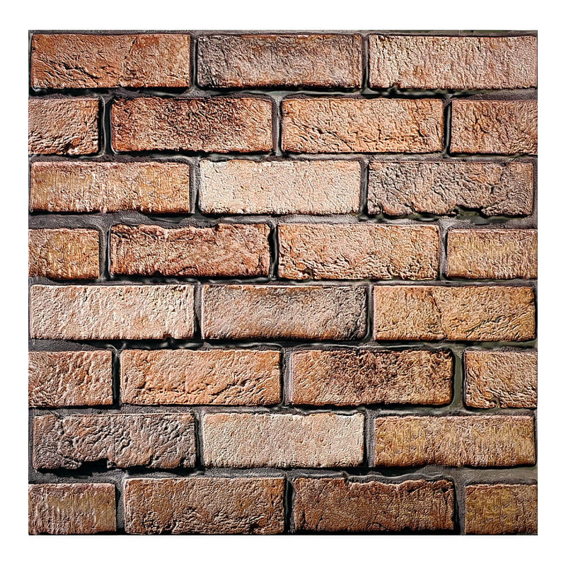 3D Dark Brown Brick Peel and Stick Wall Tile - Commomy