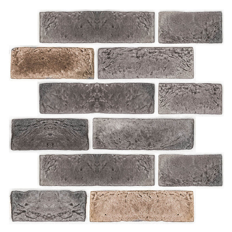 3D Dark Gray Brick Peel and Stick Wall Tile- Commomy Decor
