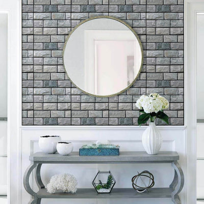 3D Dark Gray Stone Peel and Stick Wall Tile - Commomy