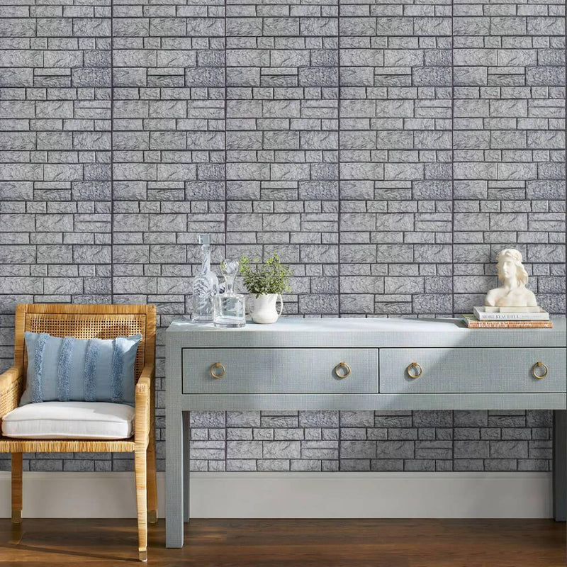 3D Faux Gray Stone Peel and Stick Wall Tile - Commomy