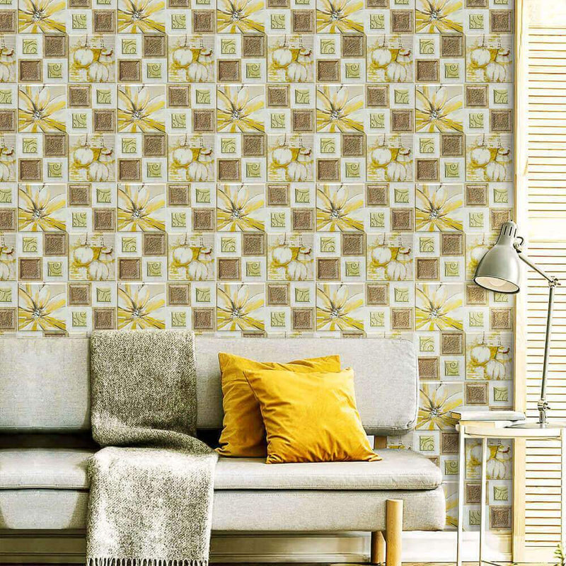 3D Flower Vintage Mosaic Peel and Stick Wall Tile - Commomy  编辑替代文字