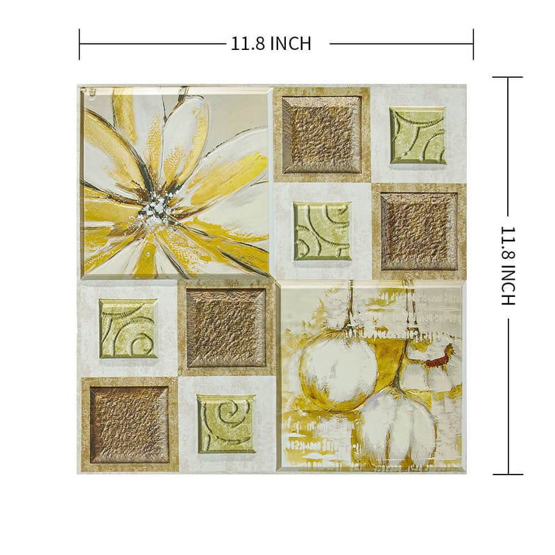 3D Flower Vintage Mosaic Peel and Stick Wall Tile - Commomy  编辑替代文字