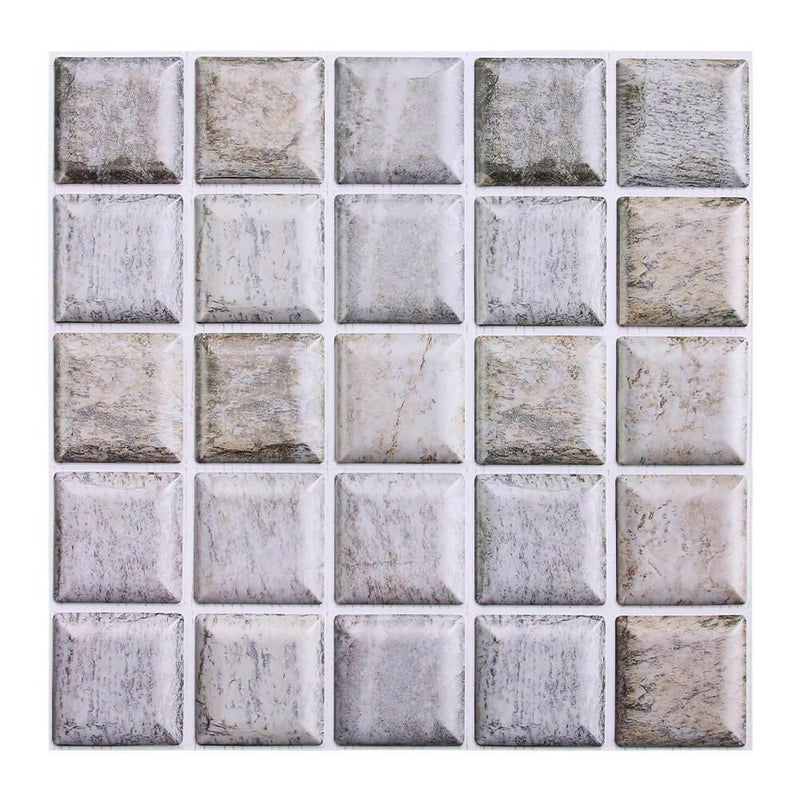 3D Gray Marble Peel and Stick Wall Tile - Commomy
