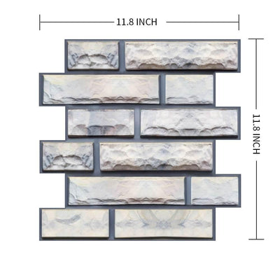3D Gray Stone Peel and Stick Wall Tile - Commomy