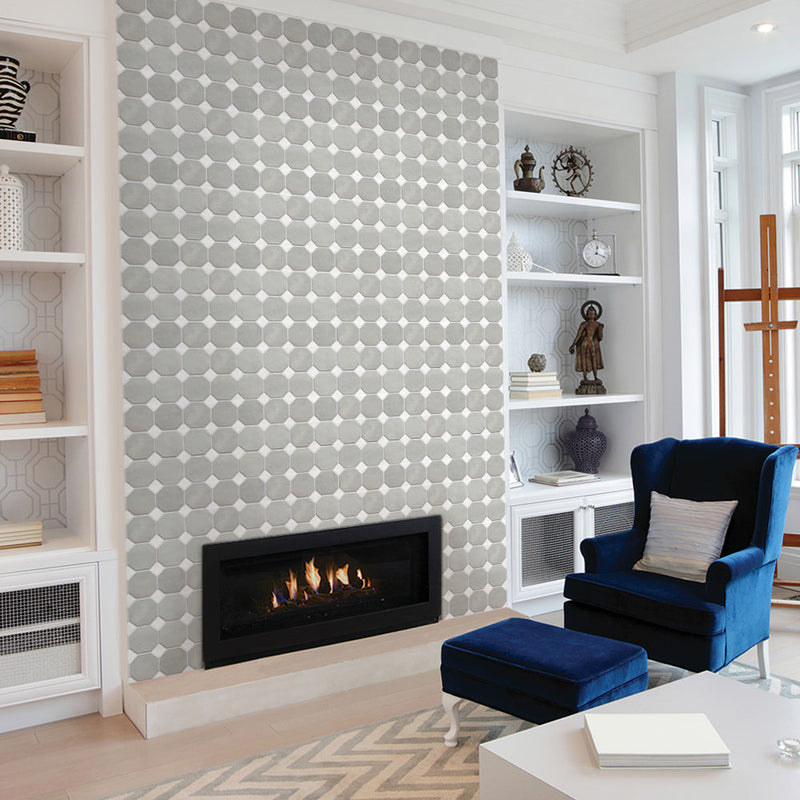 3D Grey and White Geometric Peel and Stick Wall Tile – Commomy