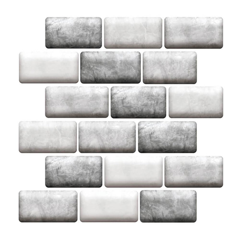 3D Matte Gray Mosaic Peel and Stick Wall Tile - Commomy