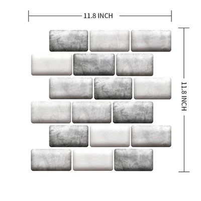 3D Matte Gray Mosaic Peel and Stick Wall Tile - Commomy
