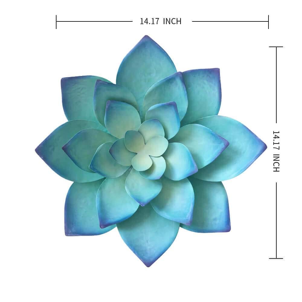 succulent metal wall decor 3D Metal Art Succulent Flower Wall Decor