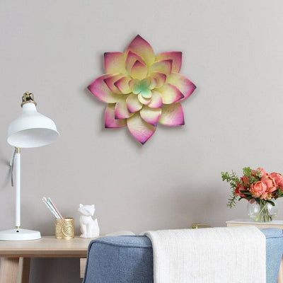 3D Metal Art Succulent Flower Wall Decor - Commomy