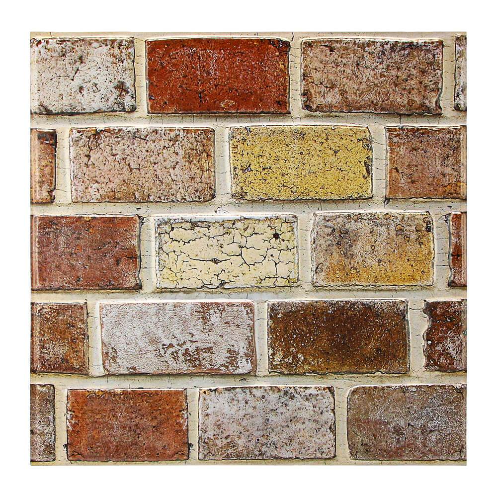 Rust Color Bricks 3D Orange Rust and Tan Brick Peel and Stick Wall Tile – Commomy