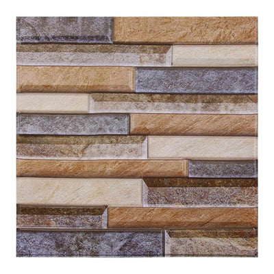 3D Reddish Brown Stone Peel and Stick Wall Tile - Commomy