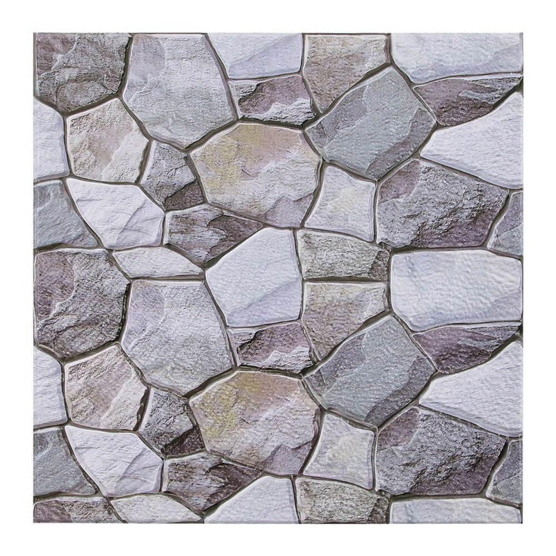 3D Rustic Gray Stone Peel and Stick Wall Tile - Commomy