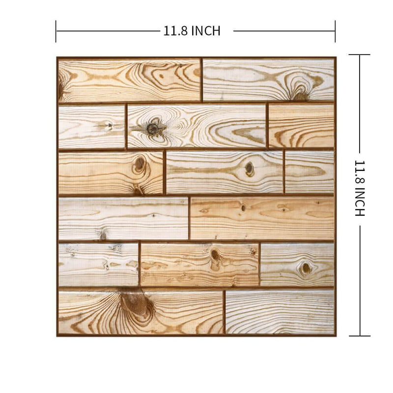 3D Striped Wood Texture Peel and Stick Wall Tile - Commomy