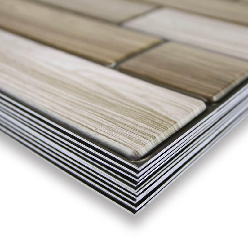 3D Wide Striped Wood Peel and Stick Wall Tile - Commomy