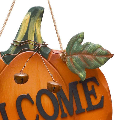 3D Woody Art Pumpkin Welcome Sign Wall Decor - Commomy