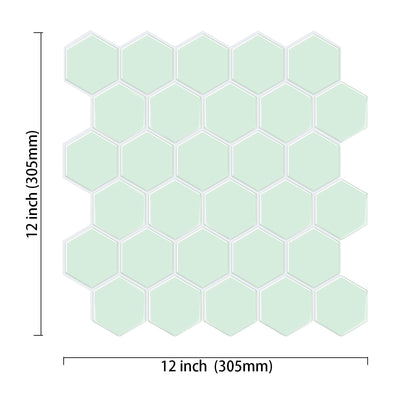 Aqua Thicker Hexagon Peel and Stick Backsplash Tile_Commomy Decor