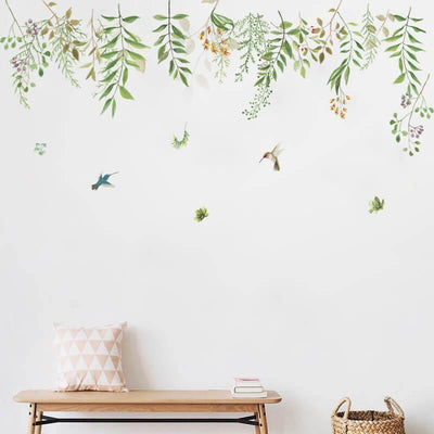 Birds and Flowers Peel and Stick Wall Decals - Commomy