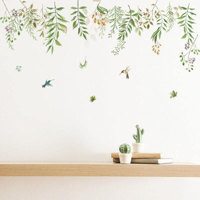Birds and Flowers Peel and Stick Wall Decals - Commomy