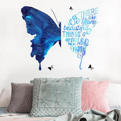 Blue Butterfly Peel and Stick Decals - Commomy