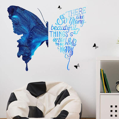 Blue Butterfly Peel and Stick Decals - Commomy