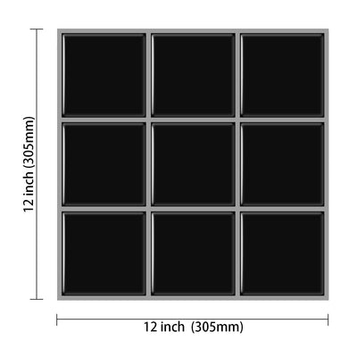 Black Square Peel and Stick Backsplash Tile_Commomy Decor