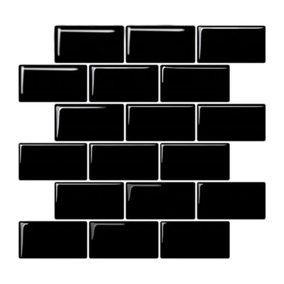 Black Subway Tile Backsplash Peel and Stick - Commomy