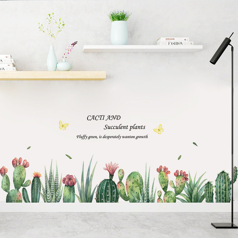 Blooming Cactus Peel and Stick Wall Decals_commomy decor