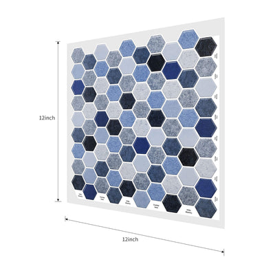 Blue Marble Hexagon Peel and Stick Backsplash Tile