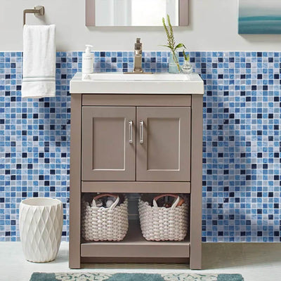 Blue Mosaic Peel and Stick Backsplash Tile - Commomy