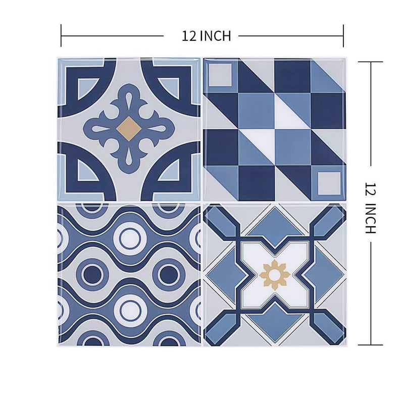 Blue Spanish Peel and Stick Backsplash Tile - Commomy