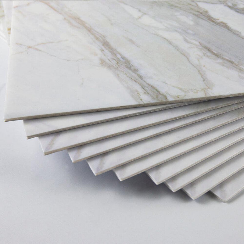 Carrara White Marble Peel and Stick Wall Tile - Commomy