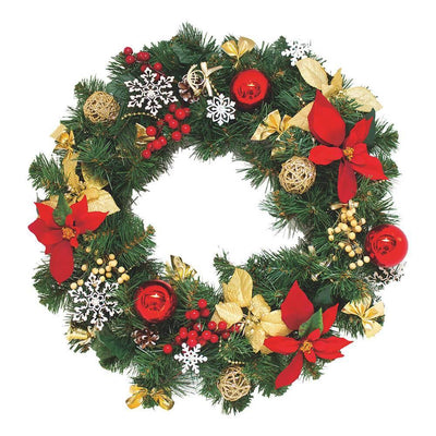 Christmas Wreath Peel and Stick Wall Decals - Commomy