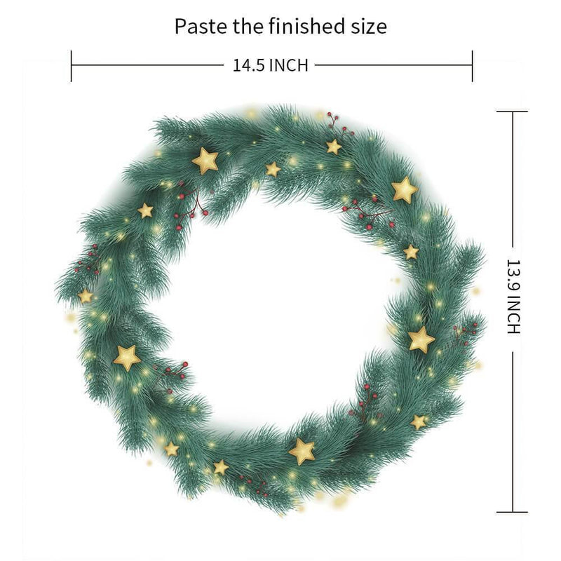 Christmas Wreath Peel and Stick Wall Decals - Commomy