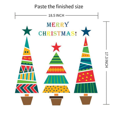 Colorful Cartoon Christmas Tree Peel and Stick Wall Decal - Commomy