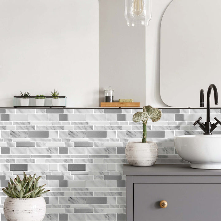 16 X Grey Pattern Mosaic Tile Stickers For 200mm X 250mm / 20cm X - View #7