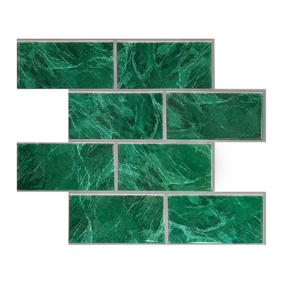 Green Marble Subway backsplash Peel and Stick Tile_commomy decor