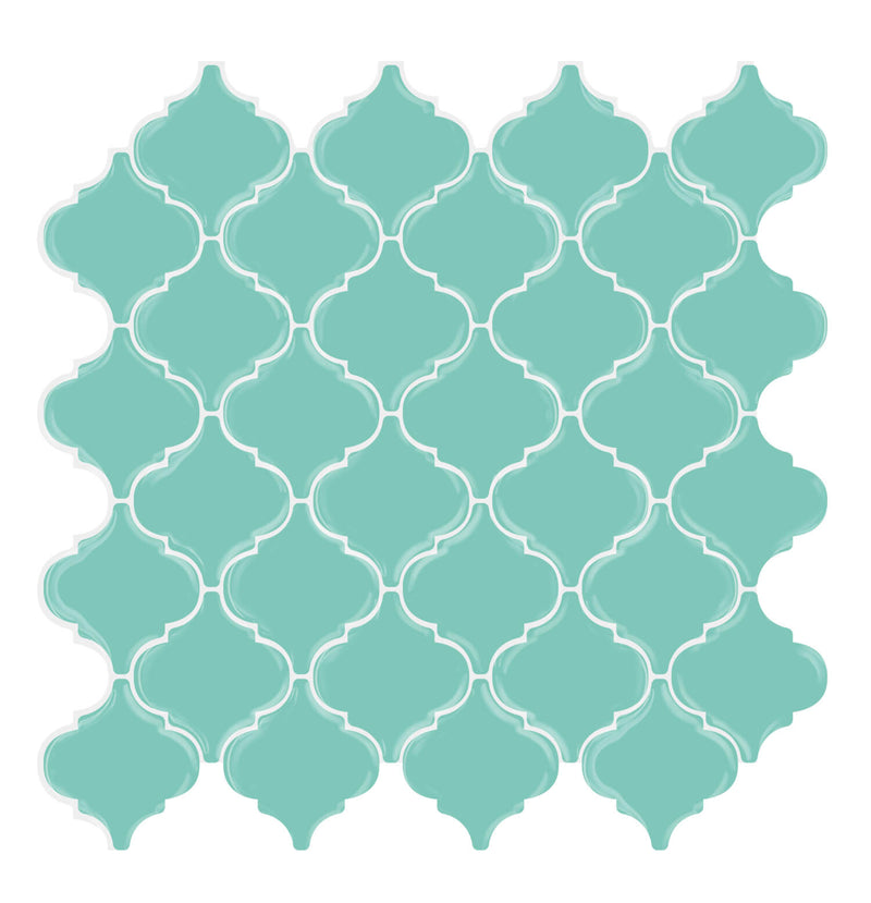 Green Arabesque Peel and Stick Backsplash Tile - Thicker Design