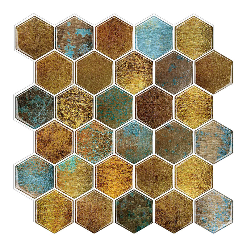 Gold Hexagon Tile  Backsplash