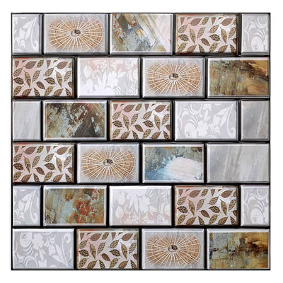 3D_LEAF_PATTERN_MOSAIC_PEEL_AND_STICK_WALL_TILE_Commomy Decor